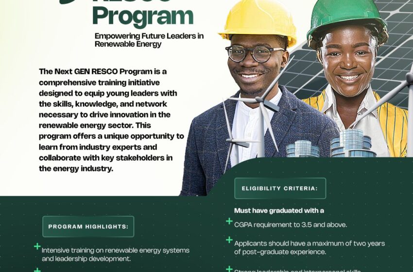  FG Launches NEXT GEN RESCO to Train 60 Youths on Renewable Energy